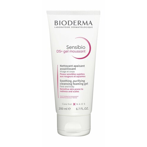 BIODERMA LABORATOIRE DERMATOLOGIQUE Sensibio DS+ Гель для тела очищающий, 200 мл очищающий гель для кожи с покраснениями и шелушениями sensibio ds 200 мл