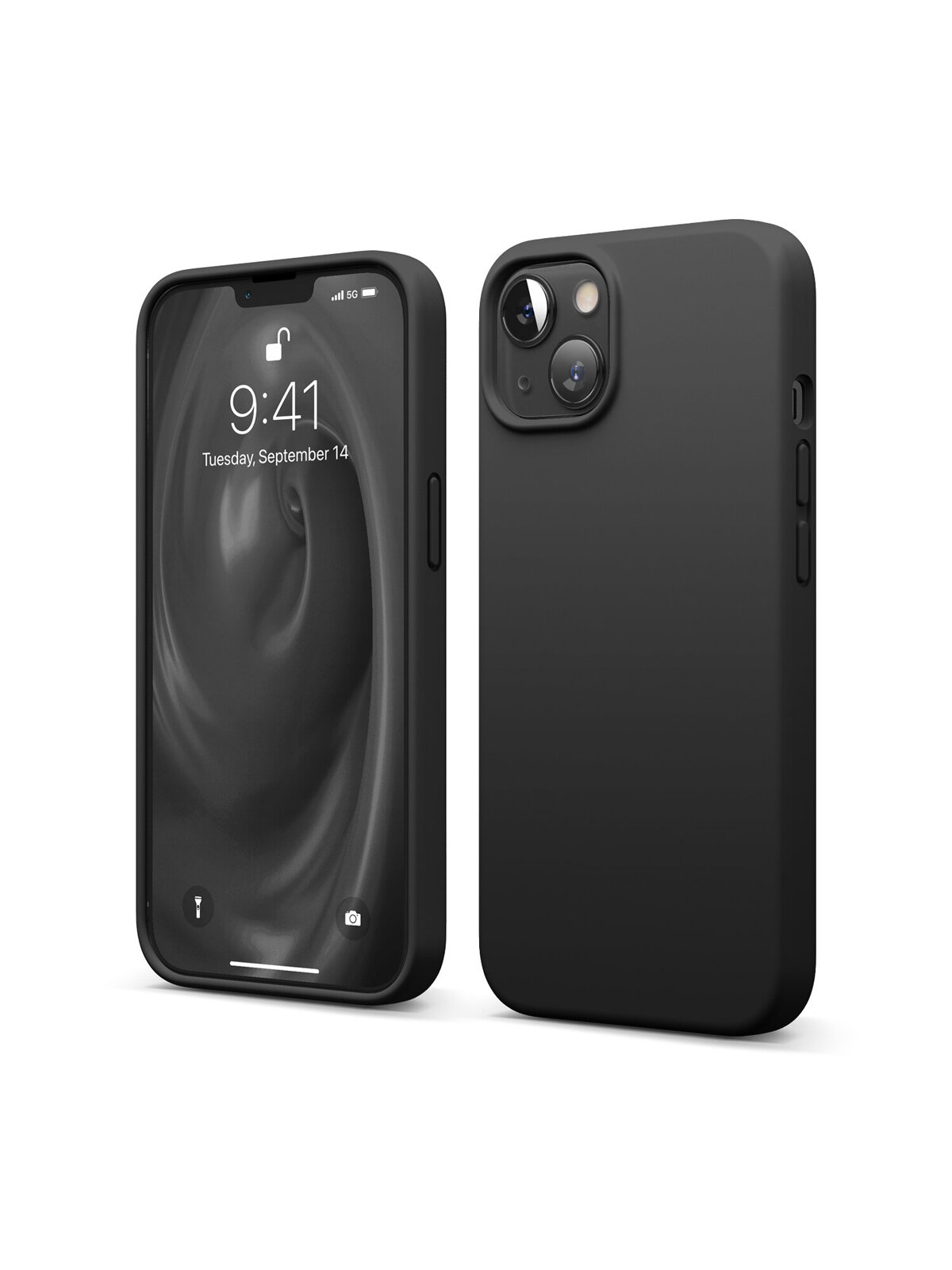 Elago для iPhone 13 чехол Soft silicone (Liquid) Black