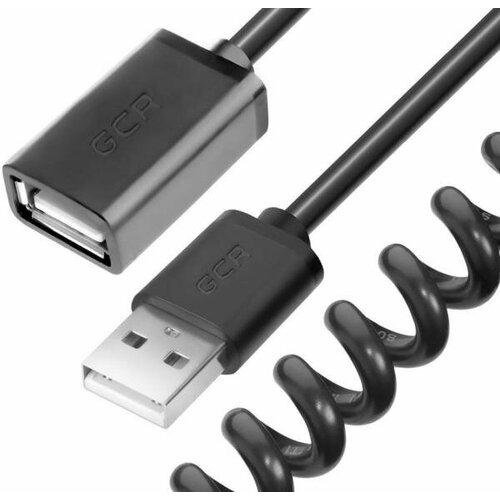 кабель удлинитель filum usb 2 0 usb a m usb a f черный 10 м Greenconnect Удлинитель 2.0m USB 2.0, AM/AF витой, черный, 28/28 AWG, экран, Premium, GCR-UEC0M-BB2S-2.0m