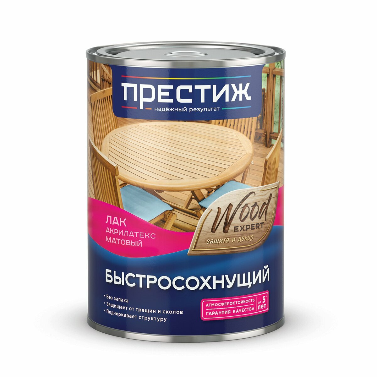 фото Лак быстросохнущий Престиж Акрилатекс, матовый, 0,9 л