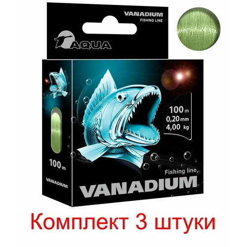 фото Леска для рыбалки aqua vanadium 0,20mm 100m ( 3 штуки )