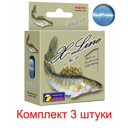 фото Монофильная леска для рыбалки aqua x-line pikeperch (судак) 0,40mm 100m ( 3 штуки )