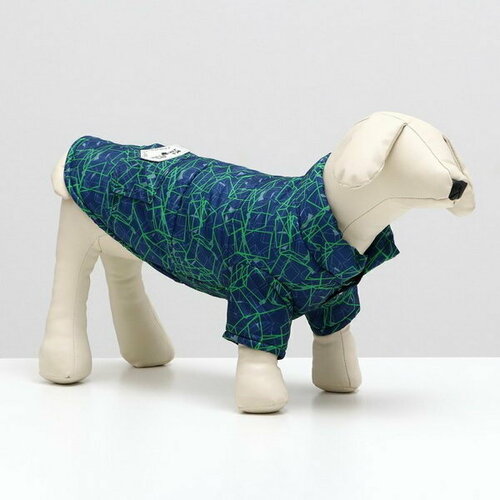 Куртка для собак "Матрица", размер 8, сине-зелёная