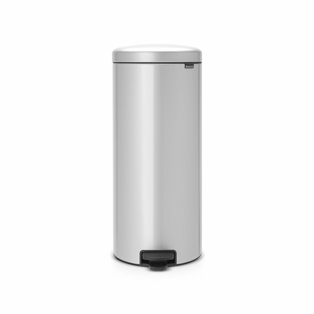 Бак для мусора Brabantia Newicon, 30л, с педалью, серый металлик 114465