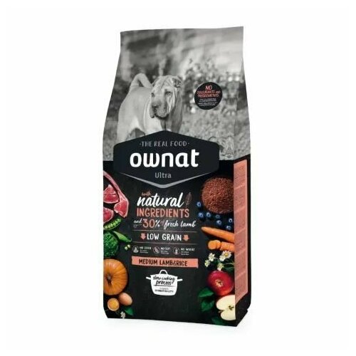 Ownat ULTRA сухой корм для собак средних пород с ягненком и рисом, 3 кг