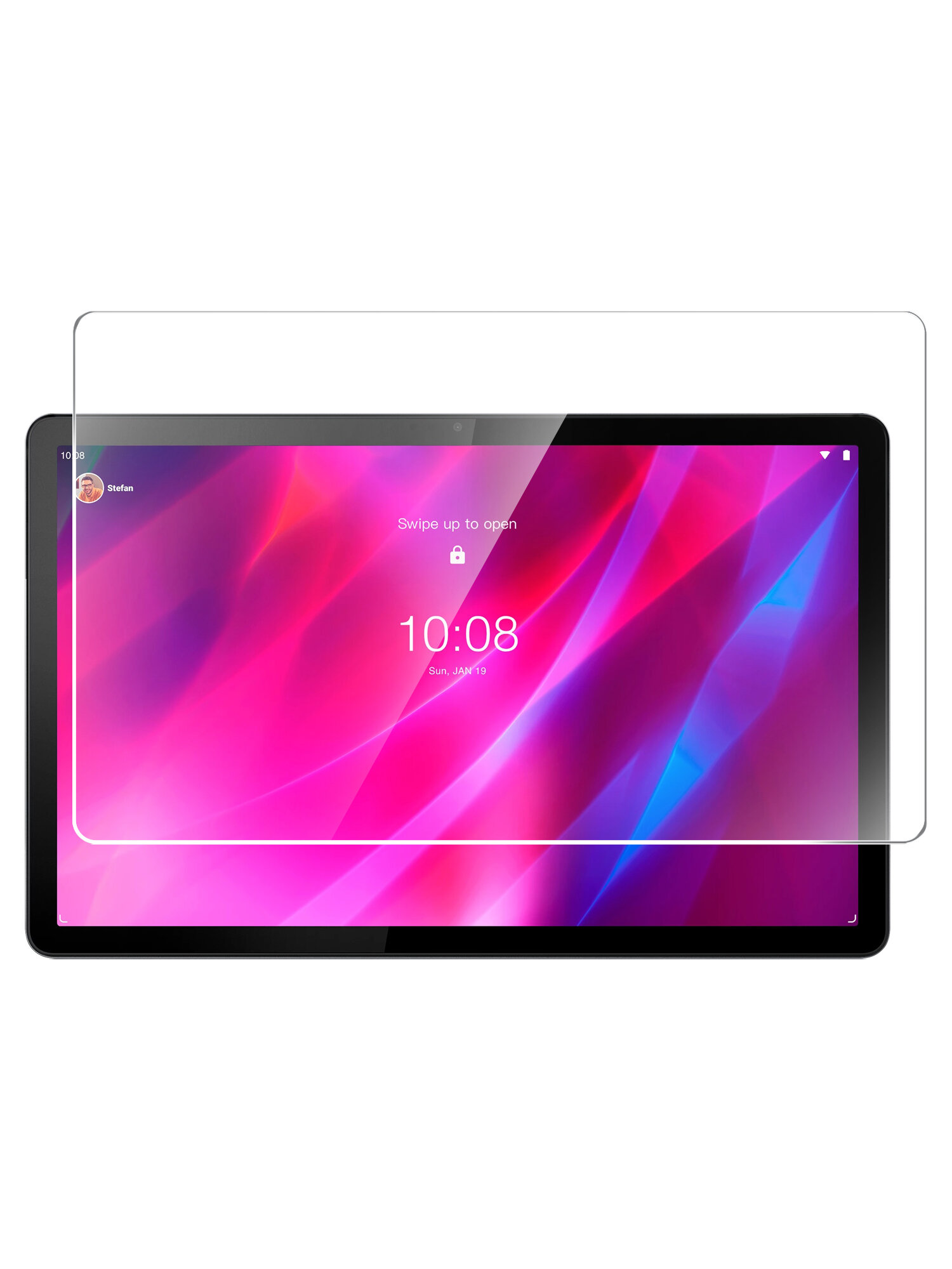 Защитное стекло на Lenovo Tab P11 Plus TB-J616F/TB-J616X на Экран, (гибридное: пленка+стекловолокно) прозрачное тонкое Hybrid Glass, Brozo