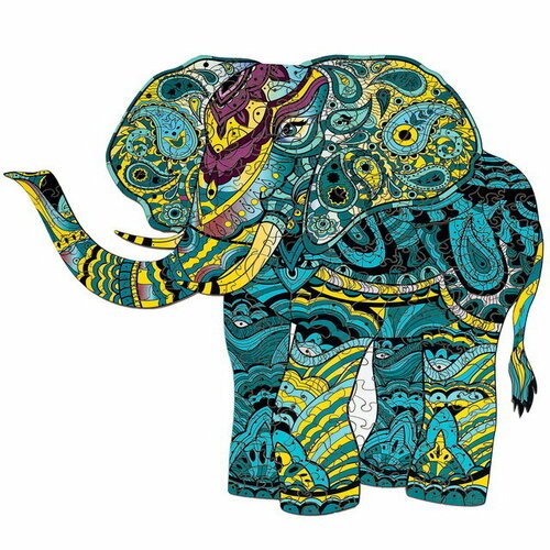 Active Puzzles Деревянный пазл Тропический слон 38*33 см, 190 элементов Elephant-puzzles