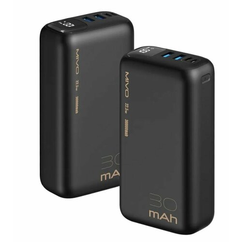 Power bank Mivo MB-308Q 30000mAh с быстрой зарядкой черный