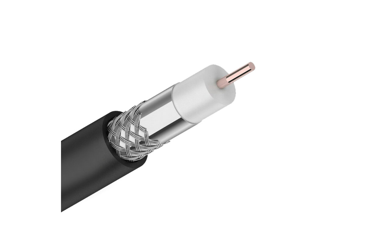 Коаксиальный Ethernet-кабель черного цвета модель RG-58A/U от 1 метра