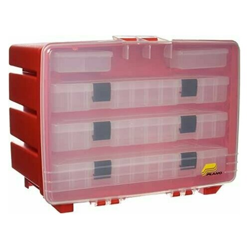 Ящик с 5ю коробками (3бол + 2мал) Plano PORTABLE RACK SYSTEM WITH COVER RED (PMC932001)