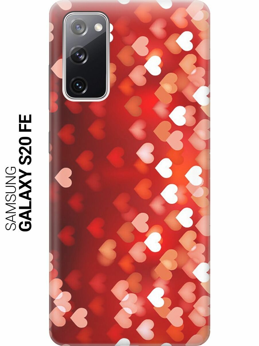 Ультратонкий силиконовый чехол-накладка для Samsung Galaxy S20 FE с принтом "Бокэ из красных сердечек"