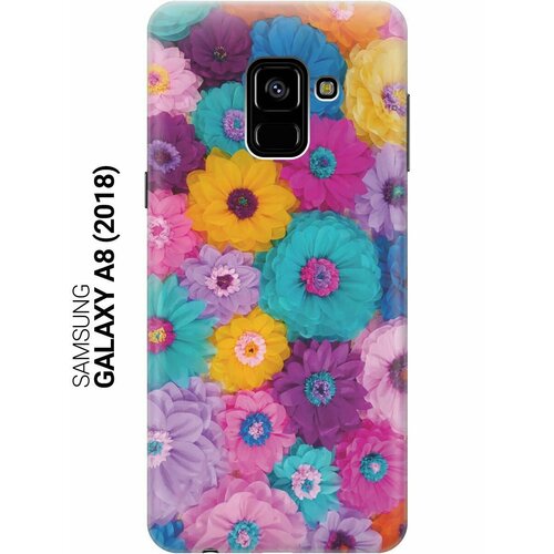 Ультратонкий силиконовый чехол-накладка для Samsung Galaxy A8 (2018) с принтом Бумажные цветы gosso ультратонкий силиконовый чехол накладка для samsung galaxy a8 2018 с принтом бумажные цветы