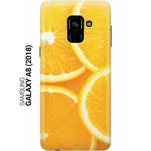 Ультратонкий силиконовый чехол-накладка для Samsung Galaxy A8 (2018) с принтом Апельсины ультратонкий силиконовый чехол накладка для samsung galaxy a8 2018 с принтом сова и васильки