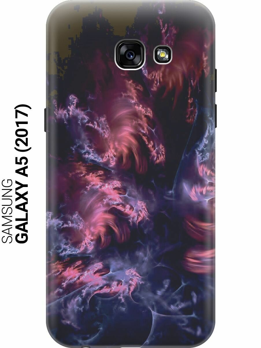 Силиконовый чехол на Samsung Galaxy A5 (2017), Самсунг А5 2017 с принтом "Розово-фиолетовые молнии"