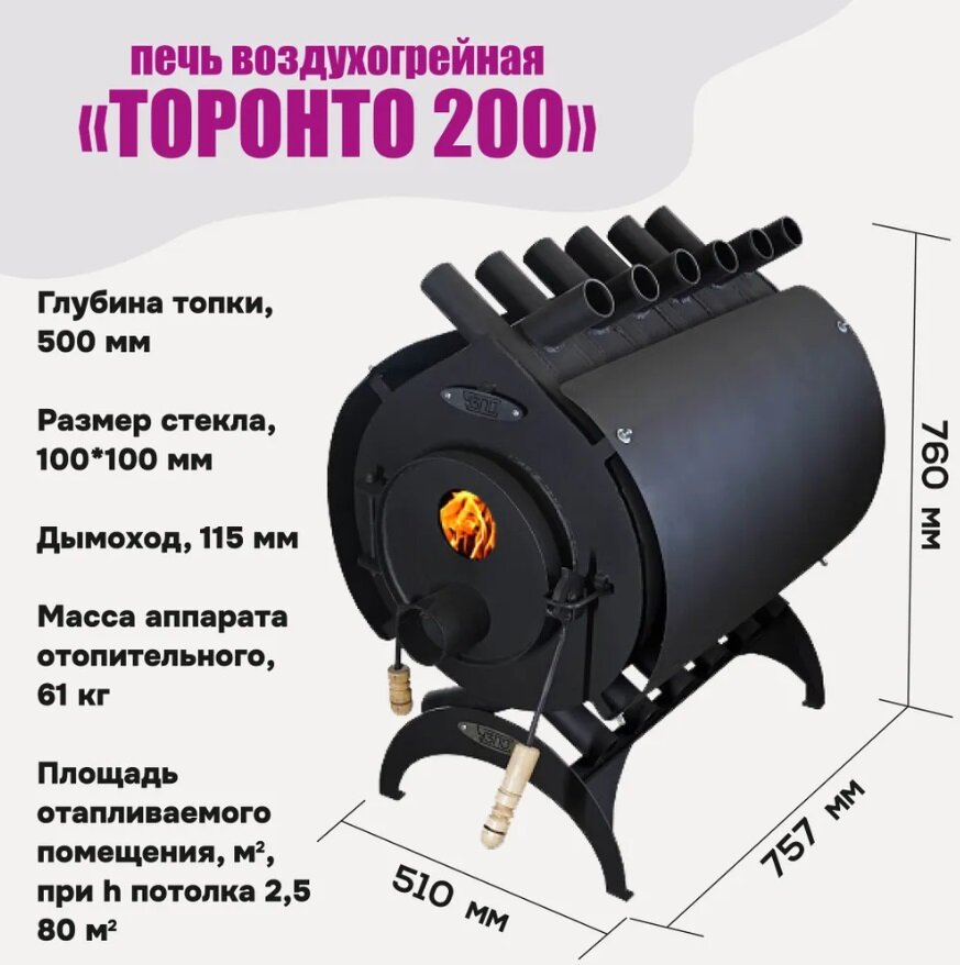 Воздухогрейная печь «Торонто 200»