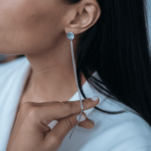 Серьги пусеты My Silver Серьги Водопад, серебро, 925 проба, размер 10 мм, длина 15 см