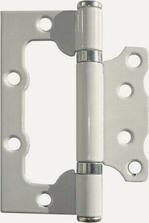 Изображение товара Петля дверная бабочка накладная 100 мм STARFIX белая 2 штуки SMM3-64777-2