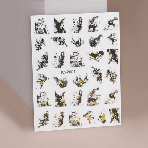 Наклейки для ногтей Феерия, цвет чёрный/жёлтый