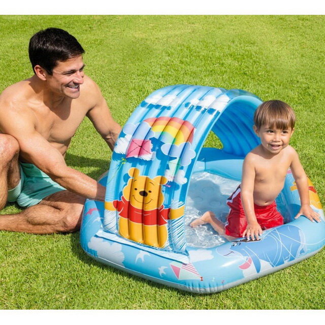 Детский бассейн с навесом Винни Пух 109*71 см надувное дно