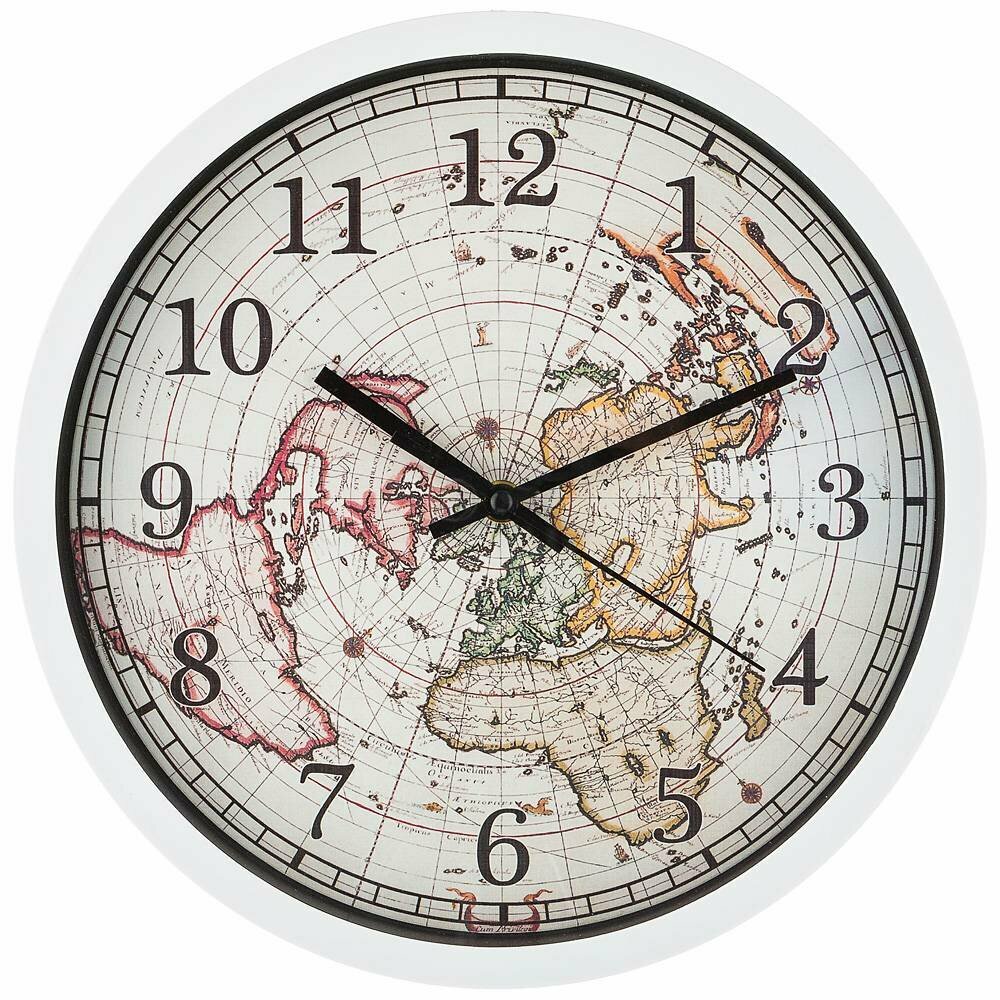 Часы настенные кварцевые world map диаметр 31 см диаметр циферблата 27,5 см Lefard (139496)