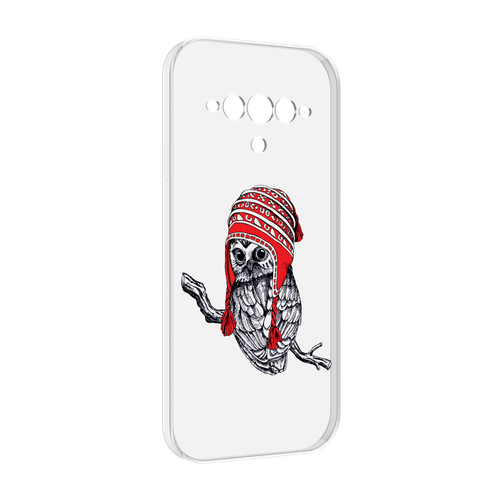 Чехол MyPads сова-в-красной-шапке-на-веточке для Doogee V30 задняя-панель-накладка-бампер