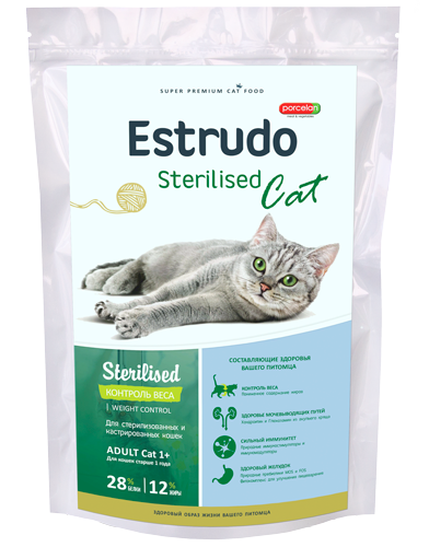 Сухой корм Estrudo Sterilised Cat (Креветка) для стерилизованных кошек 1,5 кг