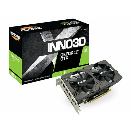 Видеокарта Inno3D nVidia GeForce GTX 1630 TWIN X2 1740MHz PCI-E 3.0 4096Mb 12000MHz 64-bit 1xHDMI 2xDP N16302-04D6X-1177VA25