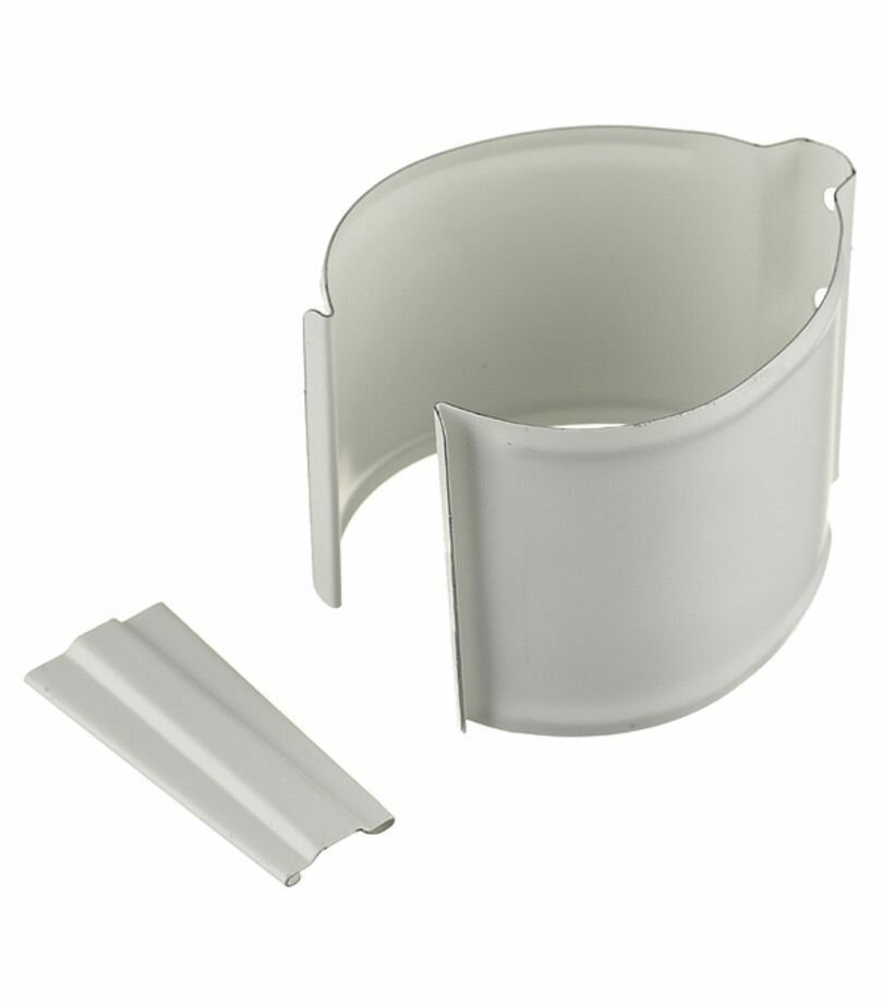 фото Кронштейн хомут труб Grand Line металлический на кирпичную стену d90 мм белый RAL 9003 с крепежом