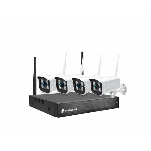 Беспроводной облачный комплект видеонаблюдения 4 уличных видеокамеры 4MP Kvadro Vision Cloud Street - 50 Lux W3482RU 2020400₽