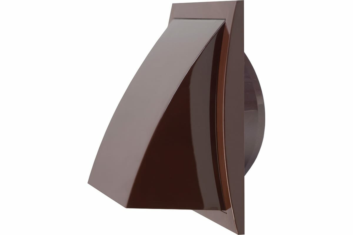 Выход стенной вытяжной с обратным клапаном (175x175 мм; с фланцем 120 мм) Эвент 175К120ФВ, коричневый - фотография № 1