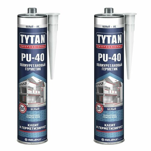 Герметик полиуретановый Tytan Professional PU 40 белый 310 мл (2 шт.) герметик полиуретановый tytan professional pu 40 16784 310 мл серый