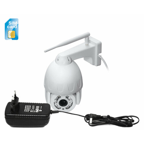 Уличная беспроводная 4G влагозащищенная IP66 IP-камера видеонаблюдения 8Mp-4К Линк-8MP NC510G-5X (8G)(3G/4G) (U56909LU). ИК, 5-zoom, SD карта, микро