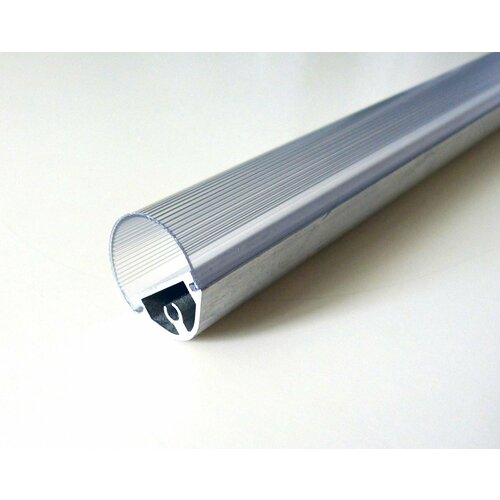 Профиль для светодиодной ленты алюминиевый с прозрачным рассеивателем, диаметр 25 мм. Длина 115 см