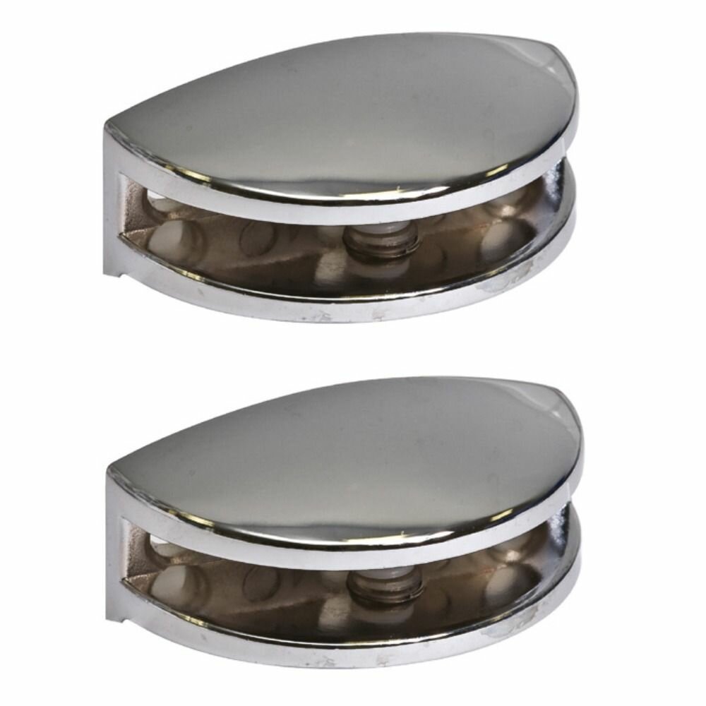 Полкодержатель для стеклянных полок толщиной 8-10 мм, серебряный - 2 шт - фотография № 2