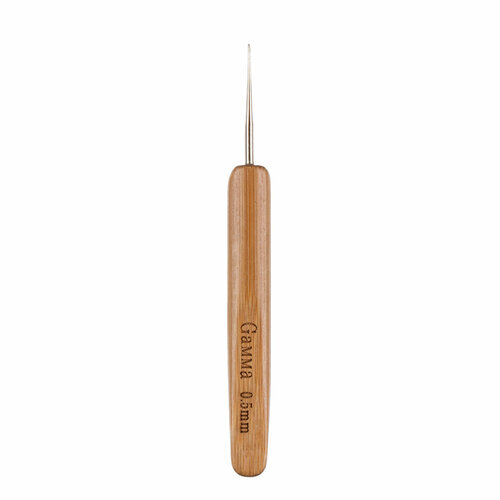Для вязания Gamma RHB крючок с бамбуковой ручкой сталь бамбук d 0.5 мм 13.5 см в блистере .