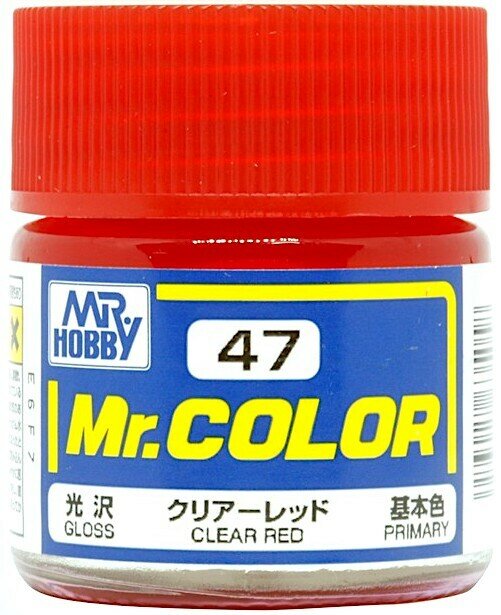 фото MR.HOBBY Mr.Color Clear Red, Прозрачный Красный глянцевый, Краска акриловая, 10мл