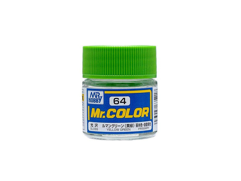 фото MR.HOBBY Mr.Color Yellow Green gloss, Жёлто-Зелёный глянцевый, Краска акриловая, 10мл