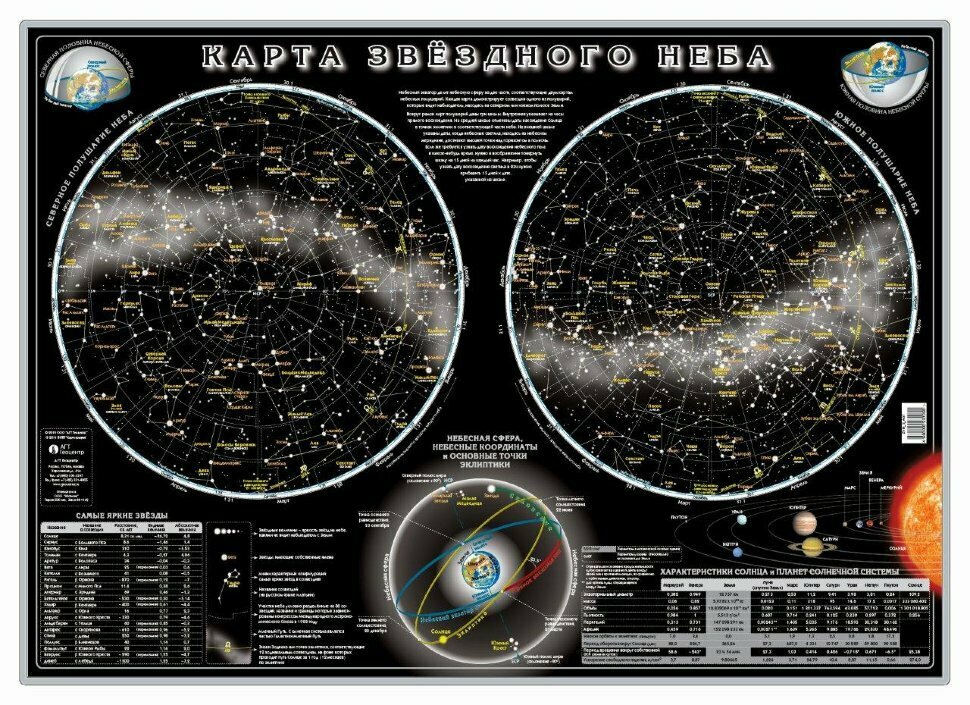 Карта звёздного неба (настенная)