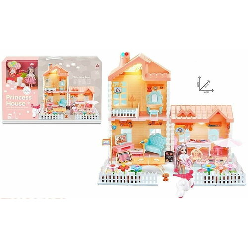Кукольный дом Princess House с куклой (свет, пар) в коробке детская игрушка кукольный домик игровой набор с куклой dream house three in one