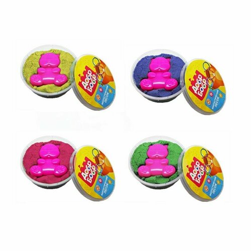 Фантастический песок в баночке 200 г, цвета Микс, в комплекте формочка