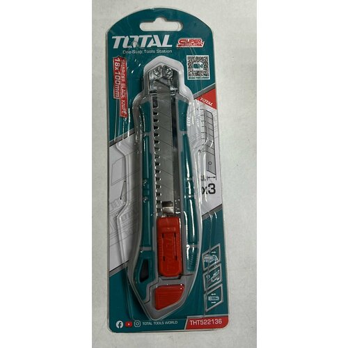 Нож строительный выдвижной TOTAL THT522136 нож канцелярский строительный 18 мм 5 шт зеленые