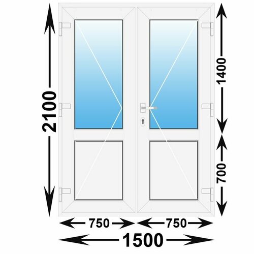 Готовая пластиковая входная дверь MELKE 1500x2100 (ширина Х высота) (1500Х2100) пластиковая балконная дверь melke 700x2200 правая