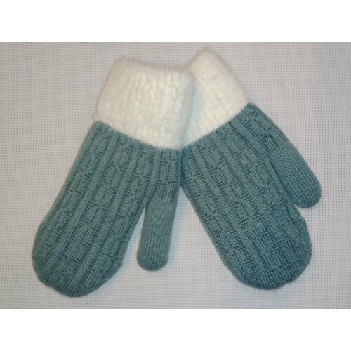 Варежки HENU, демисезон/зима, шерсть, размер 4-6 лет, зеленый