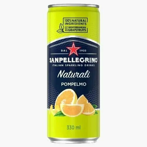 Газированный напиток Sanpellegrino (Сан Пеллегрино) Aranciata Грейпфрут, 12 шт по 0,33 л