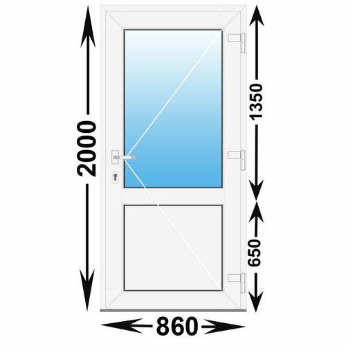 Готовая пластиковая входная дверь MELKE 860x2000 алюминиевый порог (ширина Х высота) (860Х2000)