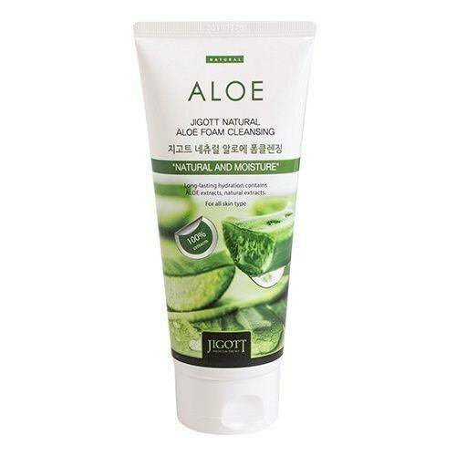 Успокаивающая пенка с экстрактом алоэ Jigott Natural Aloe Foam Cleansing 180ml - фотография № 20