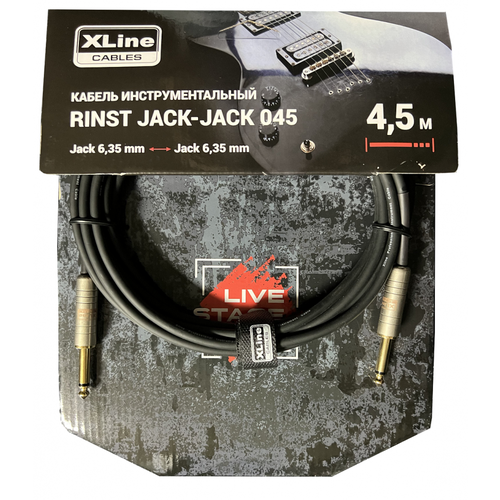 xline cables rinstjack jack 9003 кабель инструментальный jack 6 35mm mono jack 6 35mm mono 90 Кабель инструментальный Xline Cables RINST JACK-JACK 045 mono 2xJack 6,35 mm, 4.5 м