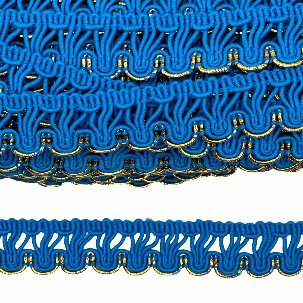 Тесьма вязаная отделочная Нудольская фабрика, С919, 15мм*10м (бирюза)