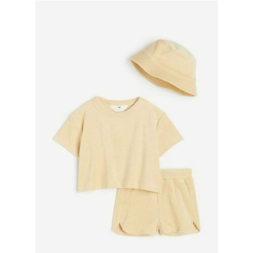 Комплект одежды H&M, футболка и шорты, повседневный стиль, размер 122/128 (6-8 лет), желтый