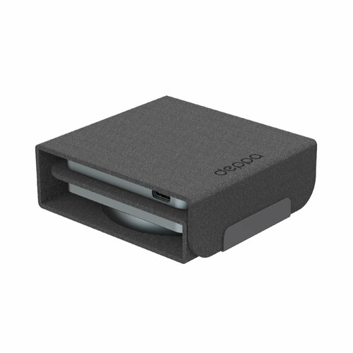 Беспроводная зарядная станция 3 в 1 Crystal MagSafe Fold Travel QI складная, черная, Deppa, Deppa 23153 беспроводная зарядная станция 3 в 1 lcc 83 15 вт magsafe с подставкой подсветка белая